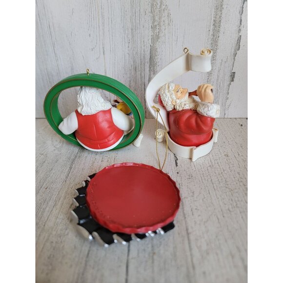 Vintage Santa Claus pause drink coca cola ornament Xmas set - Picture 7 of 7